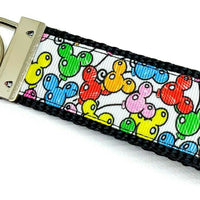 Mickey Balloons Key Fob Wristlet Keychain 1 1/4"wide Zipper pull Camera strap - Furrypetbeds
