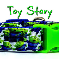 Toy Story Aliens dog collar handmade adjustable buckle 1" or 5/8" wide or leash Petcollarshandmade