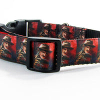 Freddy Krueger dog collar handmade adjustable buckle collar 1" wide or leash