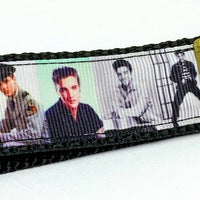 Elvis Key Fob Wristlet Keychain 1"wide Zipper pull Camera strap handmade - Furrypetbeds