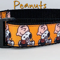 Peanuts Snoopy dog collar handmade adjustable buckle 1"or 5/8" wide or leash