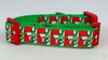Snoopy Christmas dog collar handmade adjustable buckle collar 1" wide or leash