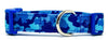 Blue Camo dog collar handmade adjustable buckle collar 5/8" wide or leash