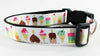 Ice Cream dog collar handmade adjustable buckle collar 1"wide or leash - Furrypetbeds