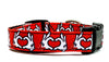 Mickey Mouse dog collar Handmade adjustable buckle 1"or 5/8"wide or leash Petcollarshandmade