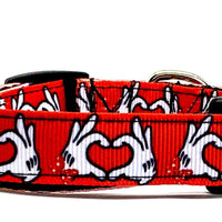 Mickey Mouse dog collar Handmade adjustable buckle 1"or 5/8"wide or leash Petcollarshandmade