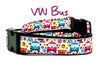 VW Bus dog collar handmade adjustable buckle collar 5/8" wide or leash