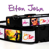 Elton John dog collar Rock N Roll handmade adjustable buckle 1"or 5/8" wide Petcollarshandmade