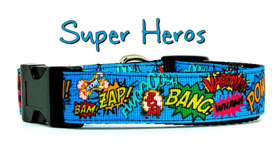 Super Hero dog collar handmade adjustable buckle 1