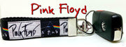 Pink Floyd Key Fob Wristlet Keychain 1"wide Zipper pull Camera strap handmade Petcollarshandmade