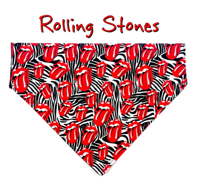 Rolling Stones Dog Bandana Over the Collar dog bandana Dog collar bandana Rock