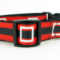 Christmas dog collar Santas belt handmade adjustable buckle collar 1"wide - Furrypetbeds