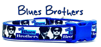 Blues Brothers dog collar handmade adjustable buckle collar 5/8