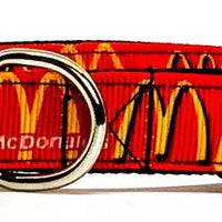 McDonald's Dog collar handmade adjustable buckle 5/8" wide or leash