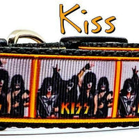 KISS dog collar rock N Roll handmade adjustable buckle 1"or 5/8" wide or leash Petcollarshandmade