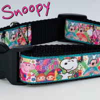 Snoopy dog collar Handmade adjustable buckle collar 1" wide or leash
