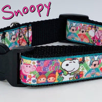 Snoopy dog collar Handmade adjustable buckle collar 1" wide or leash Petcollarshandmade