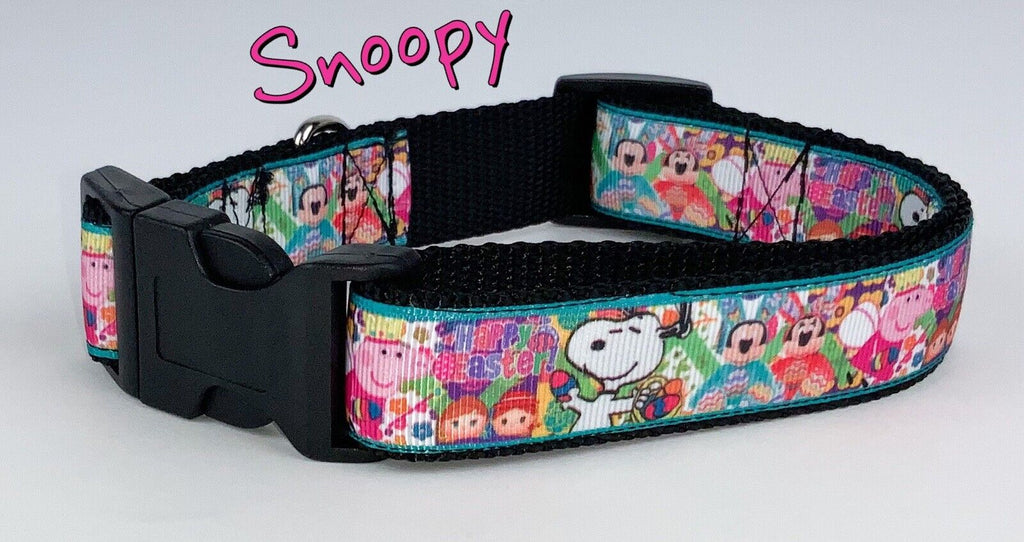 Snoopy dog collar Handmade adjustable buckle collar 1" wide or leash