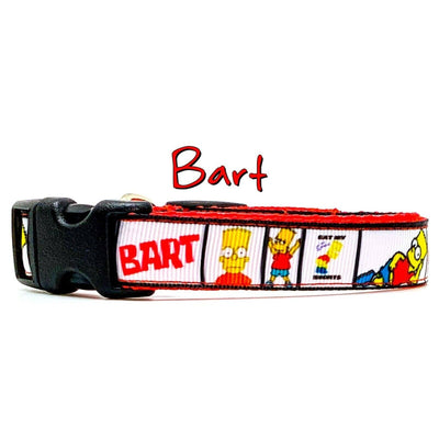 Bart Simpson dog collar handmade adjustable buckle 5/8