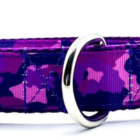 Purple Camo dog collar handmade adjustable buckle 1"or 5/8"wide or leash hunting Petcollarshandmade