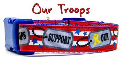 Support Our Troops dog collar handmade adjustable buckle collar 1