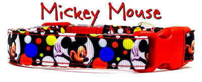 Mickey Mouse dog collar handmade adjustable buckle collar 5/8