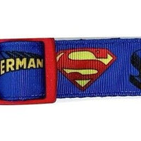 Superman dog collar handmade adjustable buckle collar 1" or 5/8" wide or leash Petcollarshandmade