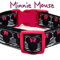 Minnie Mouse dog collar handmade adjustable buckle 1"or 5/8" wide or leash