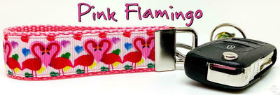 Pink Flamingo Key Fob Wristlet Keychain 1