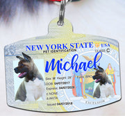 New York Driver License Pet ID tags Dog ID Tag Personalized Pet ID Tag aluminum Petcollarshandmade