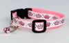 Princess cat or small dog collar 1/2" wide adjustable handmade bell or leash
