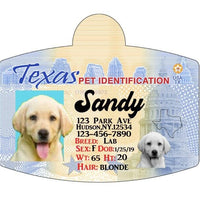 Texas Drivers License Pet ID tags Dog ID Tag Personalized Pet ID Tag aluminum Petcollarshandmade