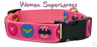 Women Super Heros dog collar handmade adjustable buckle collar 1