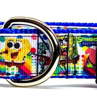 Spongebob dog collar handmade adjustable buckle collar 1" wide or leash