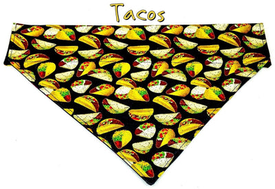 Tacos Dog Bandana, Over the Collar bandana, Dog collar bandana Petcollarshandmade