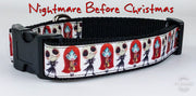 Nightmare Before Christmas dog collar handmade adjustable buckle collar 1"wide Petcollarshandmade