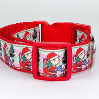 Peanuts Christmas dog collar handmade adjustable buckle 1" or 5/8" wide or leash Petcollarshandmade