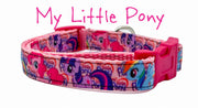 My Little Pony dog collar handmade adjustable buckle collar 5/8" wide or leash Petcollarshandmade