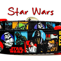 Star Wars dog collar handmade adjustable buckle collar 1" or 5/8" wide or leash