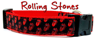 Rolling Stones dog collar Handmade adjustable buckle 1