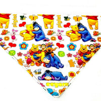 Winnie The Pooh Dog Bandana, Over the Collar dog bandana, Dog collar bandana