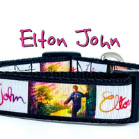 Elton John dog collar Rock N Roll handmade adjustable buckle 1"or 5/8" wide Petcollarshandmade