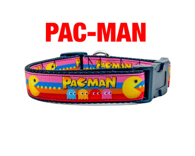 Pacman dog collar handmade adjustable buckle 1