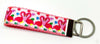 Pink Flamingo Key Fob Wristlet Keychain 1"wide Zipper pull Camera strap handmade - Furrypetbeds