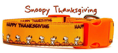 Snoopy Thanksgiving dog collar handmade adjustable buckle collar 1