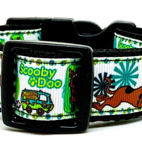 Scooby Doo dog collar handmade adjustable buckle collar 1" wide or leash Petcollarshandmade