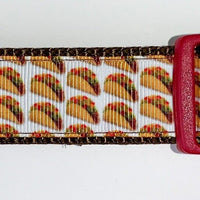 Tacos snack dog collar handmade adjustable buckle collar 1"or 5/8" wide or leash