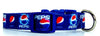 Pepsi dog collar handmade adjustable buckle collar 5/8" wide or leash soda pop