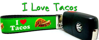 I Love Tacos Key Fob Wristlet Keychain 1