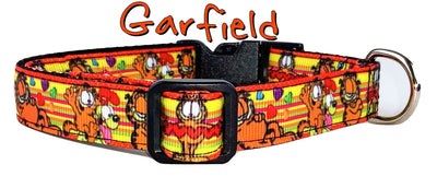 Garfield dog collar handmade adjustable buckle collar 5/8